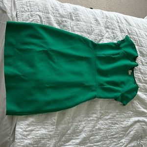 Jcrew Kelly green short sleeved dress with slit in back